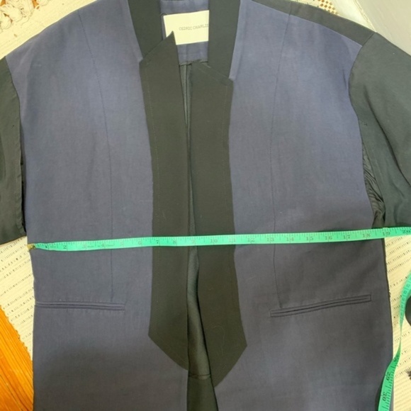 Cedric Charlier Black and Blue Godet Blazer S - Picture 5 of 8